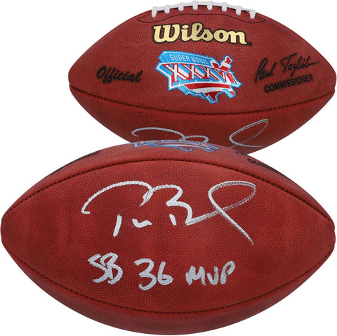 Tom Brady New England Patriots Signed Super Bowl XXXVI Football "MVP