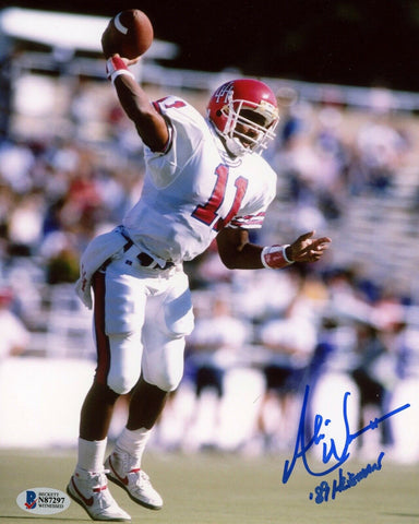 ANDRE WARE AUTOGRAPHED SIGNED HOUSTON COUGARS 8x10 PHOTO W/ 89 HEISMAN