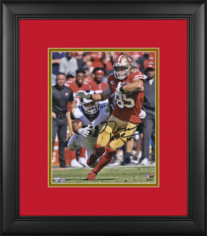 George Kittle 49ers FRMD Signed 8x10 Scarlet Jersey Running Photograph