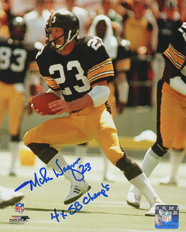 Mike Wagner Signed Pittsburgh Steelers 8x10 Photo w/4x SB Champs -(SCHWARTZ COA)