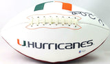 Michael Irvin Autographed Miami Hurricanes Logo Football - Beckett Witnessed