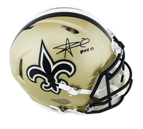 Alvin Kamara Signed New Orleans Saints Speed Authentic NFL Helmet with "ROY 17"