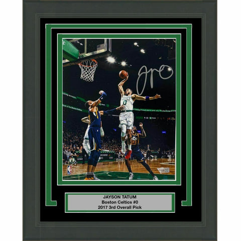 FRAMED Autographed/Signed JAYSON TATUM Boston Celtics 8x10 Photo Fanatics COA #3