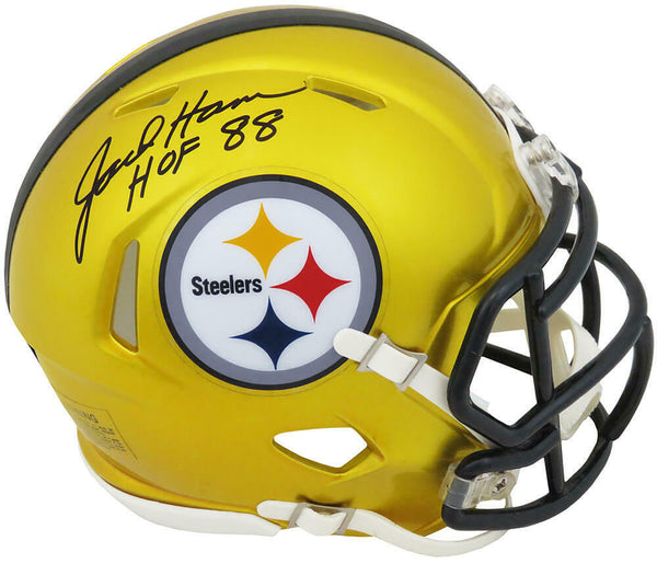 Jack Ham Signed Steelers FLASH Riddell Speed Mini Helmet w/HOF'88 (SCHWARTZ COA)