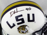 Devin White Autographed LSU Tigers White Schutt Mini Helmet-Beckett Auth *Black