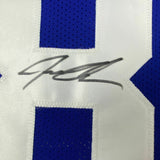 Autographed/Signed JEREMY SHOCKEY New York Blue Football Jersey JSA COA Auto