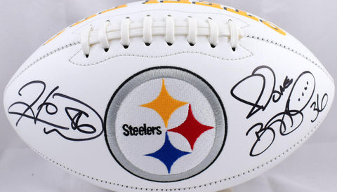 Hines Ward Jerome Bettis Signed Pittsburgh Steelers Logo Football-Beckett W Holo