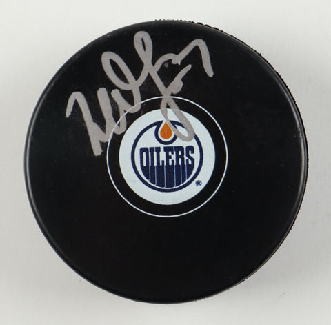 Milan Lucic Signed Edmonton Oilers Logo Hockey Puck (JSA COA)
