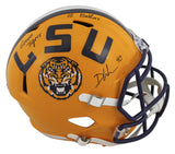 LSU Devin White "2x Insc" Authentic Signed Full Size Speed Rep Helmet BAS Wit