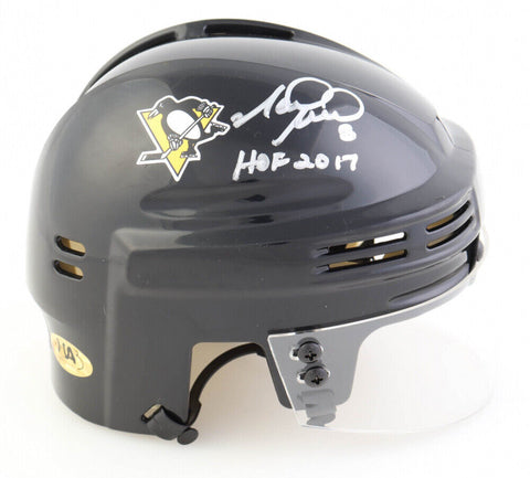 Mark Recchi Signed Pittsburgh Penguins Mini Helmet Inscribed "HOF 2017" (MAB)