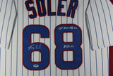 JORGE SOLER (Chicago Cubs white TOWER) Signed Autographed Framed Jersey PSA