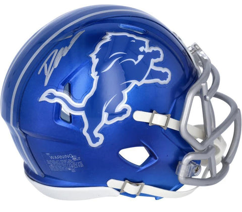 D'ANDRE SWIFT Autographed Detroit Lions Flash Mini Speed Helmet FANATICS