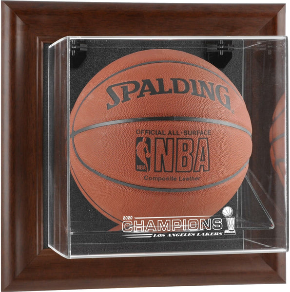 Los Angeles Lakers Brown Frmd Wall Mounted 2020 Champ Basketball Display Case