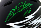 Miles Sanders Autographed Eagles F/S Eclipse Authentic Helmet- JSA W Auth *Green