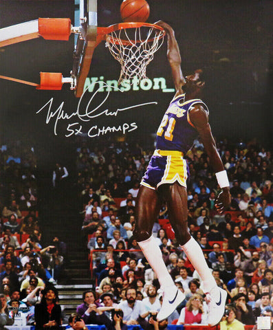 Michael Cooper Signed Lakers Slam Dunk 16x20 Photo w/5x Champs - (SCHWARTZ COA)