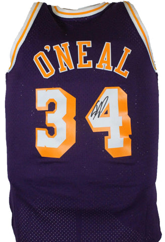 Shaquille O' Neal Signed Lakers Purple Mitchell&Ness HWC Swingman Jersey-BAWHolo