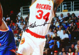 Hakeem Olajuwon Houston Autographed 16x20 PF Fade Away Jumper Photo v. Knicks- B