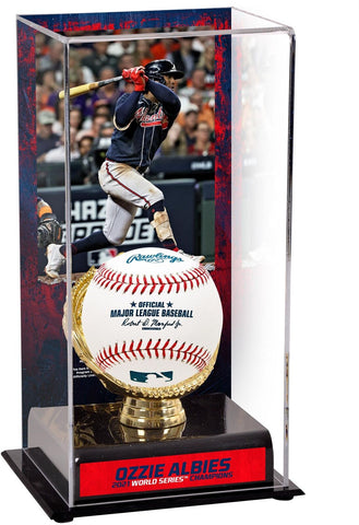 Ozzie Albies Braves 2021 MLB WS Champions Sublimated Display Case with Image