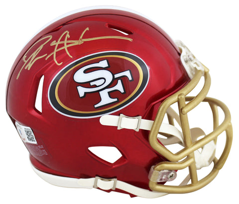 49ers Deion Sanders Authentic Signed Flash Speed Mini Helmet BAS Witnessed
