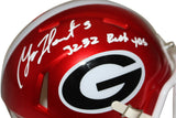 Garrison Heart Signed Georgia Bulldogs Flash Mini Helmet 3232 Rush Yds BAS 35572
