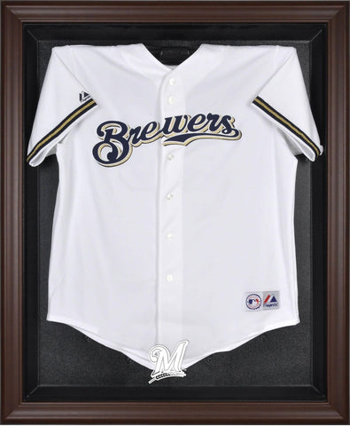 Milwaukee Brewers Brown Framed Logo Jersey Display Case Authentic