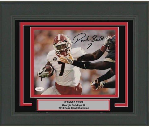 Framed Autographed/Signed D'Andre Swift Georgia Bulldogs 8x10 Photo JSA COA #7