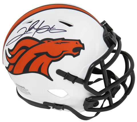 Clinton Portis Signed Broncos Lunar Eclipse White Riddell Mini Helmet - SS COA