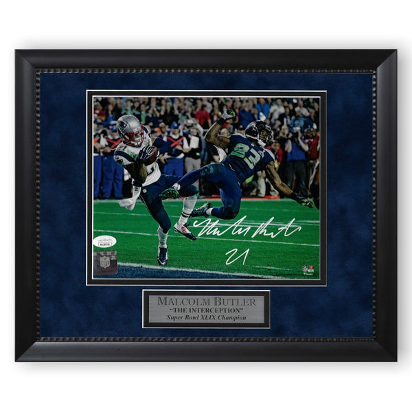 Malcolm Butler Signed Autographed 8x10 Framed to 11x14 NEP