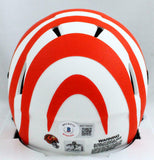 Ja'Marr Chase Autographed Bengals Lunar Speed Mini Helmet *Top -Beckett W Holo