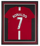 Cristiano Ronaldo Signed Framed Red Nike Manchester United 08 Champs Jersey BAS