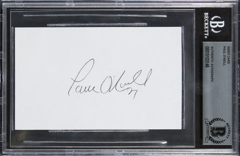 Yankees Paul O'Neill Authentic Signed 3x5 Index Card Autographed BAS Slabbed