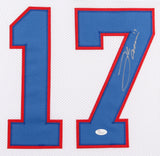 Josh Allen Signed Buffalo Bills 31x35 Custom Framed Jersey (JSA Holo) Rookie Q.B
