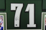 JASON PETERS (Eagles green SKYLINE) Signed Autographed Framed Jersey Beckett