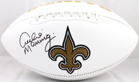 Archie Manning Autographed New Orleans Saints Logo Football-Fanatics *Black