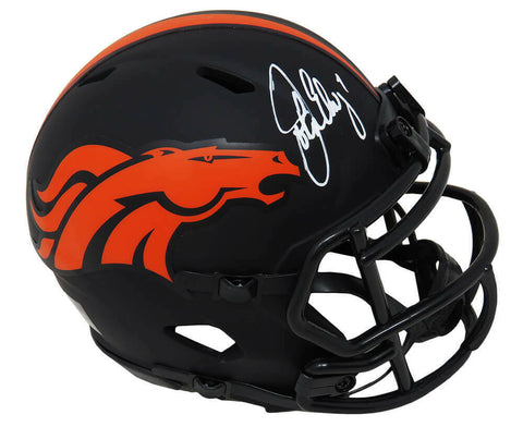 John Elway Signed Denver Broncos Eclipse Matte Riddell Speed Mini Helmet- SS COA