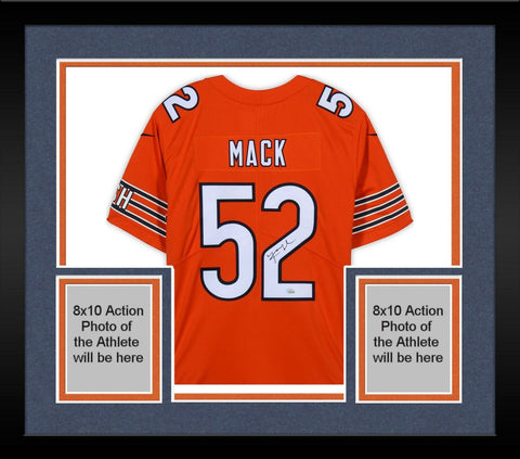 Framed Khalil Mack Chicago Bears Autographed Orange Nike Limited Jersey