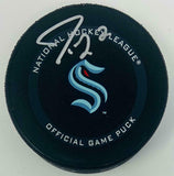 JORDAN EBERLE Autographed Seattle Kraken Official Game Puck FANATICS