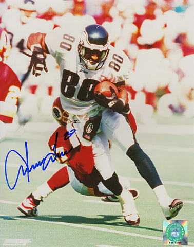 Irving Fryar Signed Eagles With Football Action 8x10 Photo - (SCHWARTZ COA)