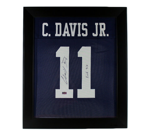 Chris Davis Jr Signed Auburn Framed Custom Blue Jersey with "Kick Six" Insc