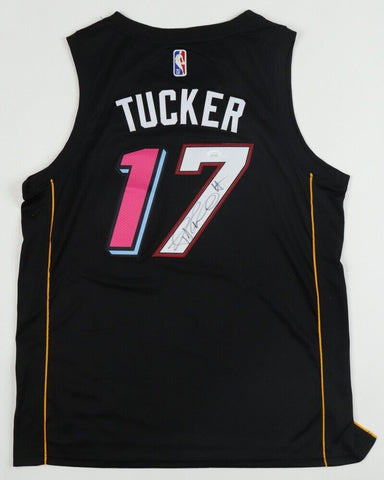 P J Tucker Signed Miami Heat Mashup Swingman Players Choice Jersey (JSA COA)