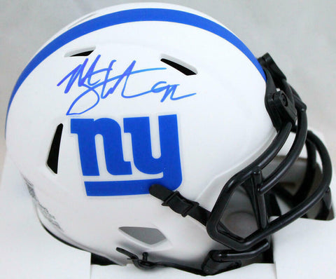 Michael Strahan Autographed NY Giants Lunar Speed Mini Helmet-Beckett W Hologram