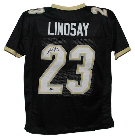 Phillip Lindsay Autographed/Signed College Style Black XL Jersey BAS 34313