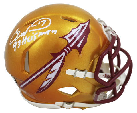 Florida State Charlie Ward "93 Heisman" Signed Flash Speed Mini Helmet BAS Wit