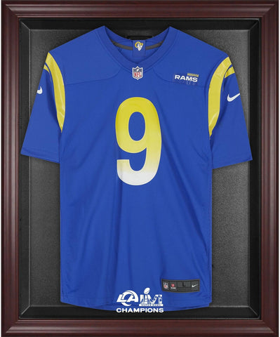 Rams Mahogany Famed Super Bowl LVI Champs Jersey Logo Display Case