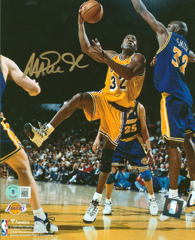 Lakers Magic Johnson Authentic Signed 8x10 Photo Vs Warriors BAS Witnessed