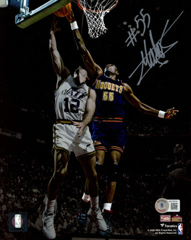 Dikembe Mutombo Autographed/Signed Denver Nuggets 8x10 Photo Beckett 37002
