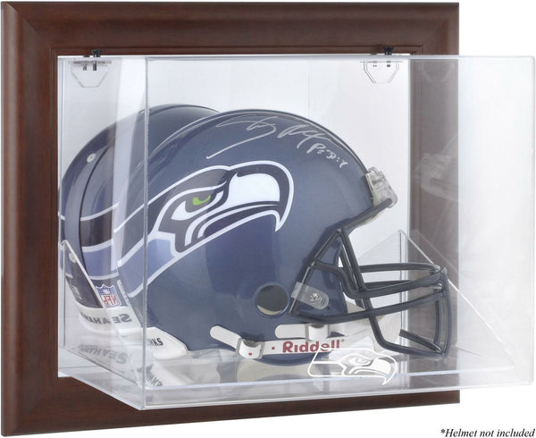 Seahawks Brown Framed Wall-Mountable Logo Helmet Case-Fanatics
