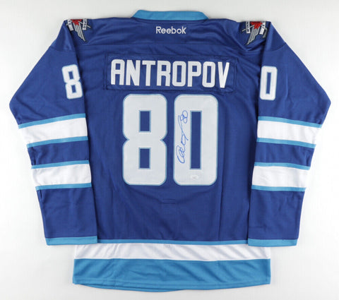 Nik Antropov Signed Winnpeg Jets Reebok NHL Style Jersey (JSA COA)