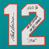 Bob Griese Dolphins Signed Teal Mitchell & Ness Rep Jersey w/Multiple Inscs
