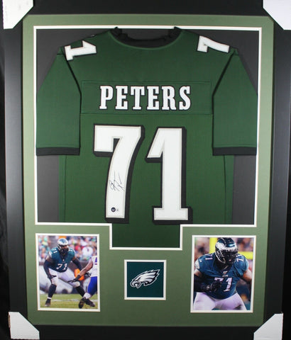 JASON PETERS (Eagles green TOWER) Signed Autographed Framed Jersey Beckett